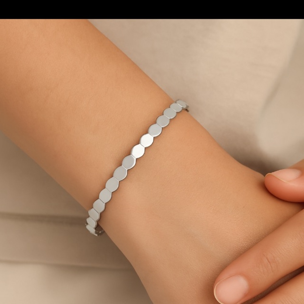 Antian Accessories™ Geometric Stainless Steel Bangle Bracelet